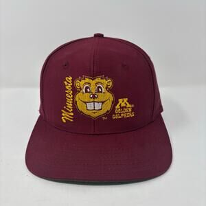 Vintage Minnesota Golden Gophers Hat Cap SnapBack Maroon Gold NCAA Front Row 90s